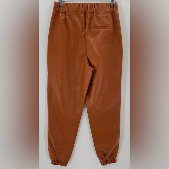 NWT INC Faux Leather High Rise Jogger Pull On Pants in Cinnamon Spice Size Small - Picture 8 of 13
